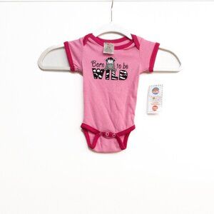 Cambridge Baby Kids Toddler Pink Polycotton Bodysuit Born To Be Wild  3-6M